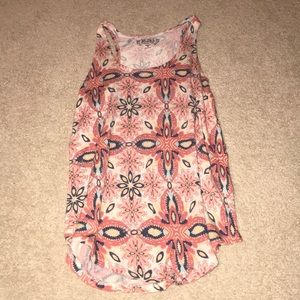 coral and blue tank top